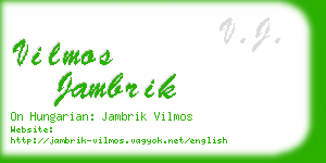 vilmos jambrik business card